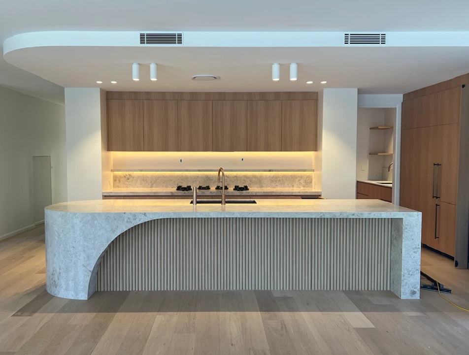 stone custom curved island stone mason goldcoast